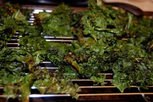 Kale on the cooling rack