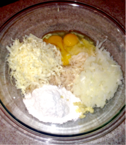 Cheddar Potato Latke Ingredients 