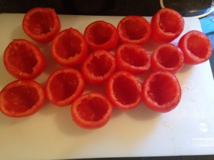 My hollowed out tomatoes!