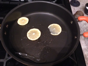 Lemon slices cooking up